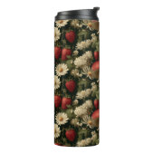 Seamless Pattern with Red Fly Agaric and Flowers Thermosbecher (Nach links gedreht)