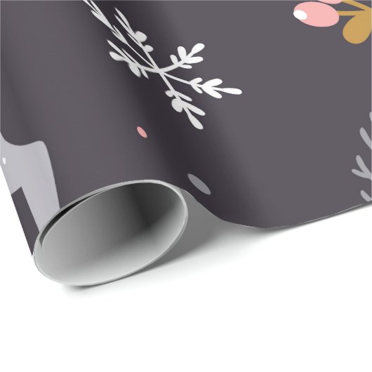  seamless pattern with reindeer, fir trees and sno geschenkpapier (Rolleneckpunkt)