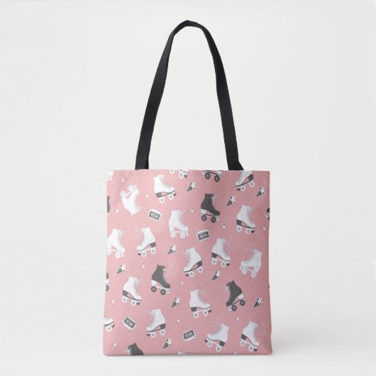 Seamless pattern with roller skates and cassette t tasche (Vorderseite)