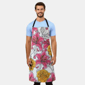 Seamless pattern with roses and lilies. Hand Drawn Schürze (Getragen)