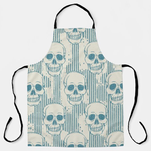 Seamless pattern with skull. Freehand drawing Schürze (Vorderseite)