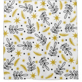 Seamless pattern with snowflakes and fir branches. duschvorhang (Vorderseite)