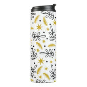 Seamless pattern with snowflakes and fir branches. thermosbecher (Nach links gedreht)