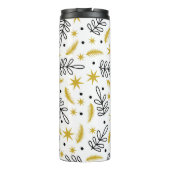 Seamless pattern with snowflakes and fir branches. thermosbecher (Rückseite)