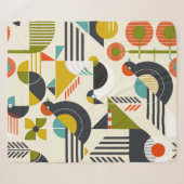 Seamless pattern with stylized birds in retro bauh sherpadecke (Vorderseite (Horizontal))
