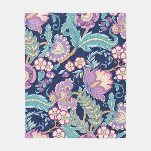 Seamless pattern with stylized ornamental flowers  fleecedecke (Vorderseite)