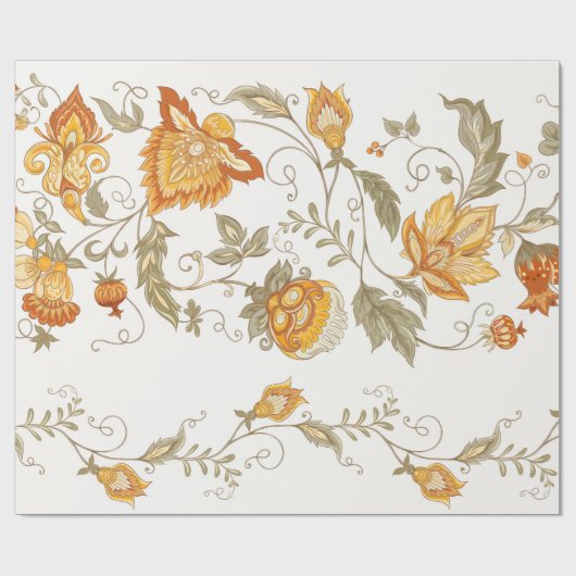 Seamless pattern with stylized ornamental flowers geschenkpapier (Flach)