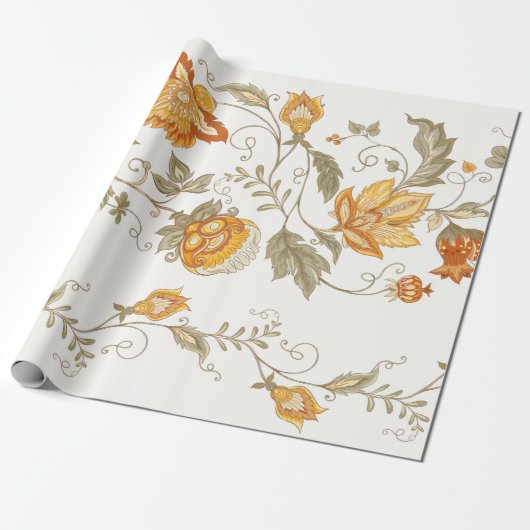 Seamless pattern with stylized ornamental flowers geschenkpapier (Ungerollt)
