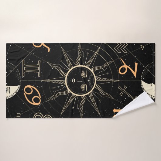 Seamless pattern with the Horoscope circle with Zo Badehandtuch (Badehandtuch)