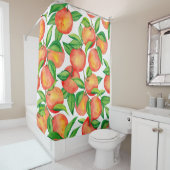 Seamless pattern with watercolor mandarin fruit an duschvorhang (Beispiel)