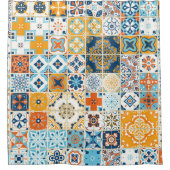 Seamless pattern with with Portuguese tiles. illus Duschvorhang (Vorderseite)