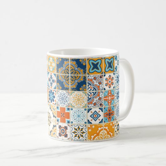 Seamless pattern with with Portuguese tiles. illus Kaffeetasse (VorderseiteRechts)