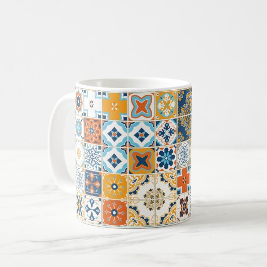Seamless pattern with with Portuguese tiles. illus Kaffeetasse (Vorderseite Links)