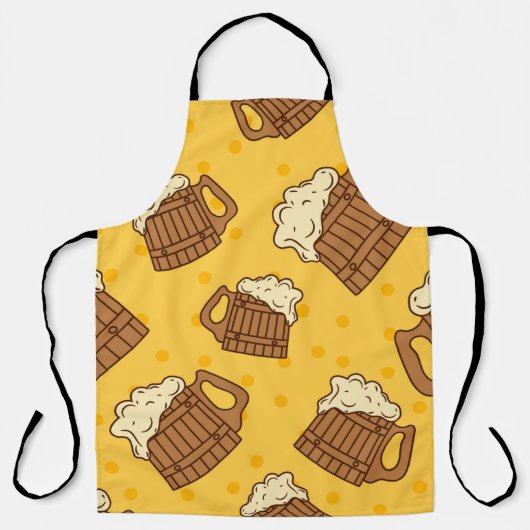 Seamless Pattern with Wooden Foam Beer Mugsbeer, p Schürze (Vorderseite)