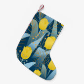 Seamless pattern yellow tulips on dark blue backgr kleiner weihnachtsstrumpf (Vorderansicht (hängend))