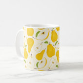 Seamless pear pattern. Different pears whole fruit Kaffeetasse (Vorderseite Links)