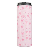 Seamless Pink Bow and Floral Pattern – Cute Girly Thermosbecher (Rückseite)