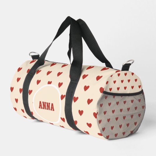 Seamless Pink Hearts Pattern Gym Bag Duffle Bag (Rechte Ecke)