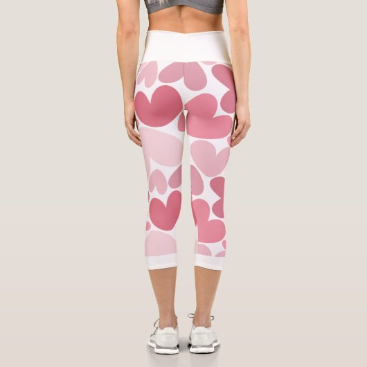 Seamless Pink Hearts Pattern Leggings – Romantic (Rückseite)