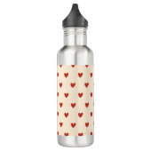 Seamless Pink Hearts Pattern Water Bottle Edelstahlflasche (Links)