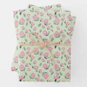 Seamless Pink Rose Watercolor Pattern Geschenkpapier Set (Beispiel)