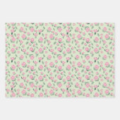 Seamless Pink Rose Watercolor Pattern Geschenkpapier Set (Vorderseite)