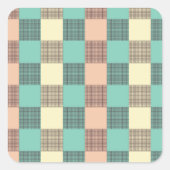 Seamless plaid pattern   quadratischer aufkleber (Vorderseite)
