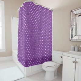 Seamless purple background polka dot pattern  duschvorhang