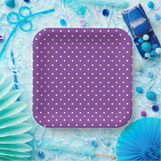 Seamless purple background polka dot pattern  pappteller (Party)