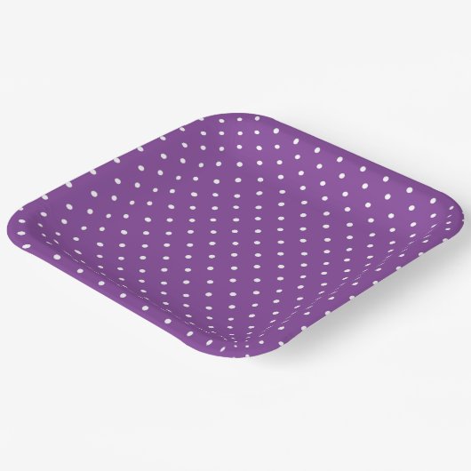 Seamless purple background polka dot pattern  pappteller (Gewinkelt)