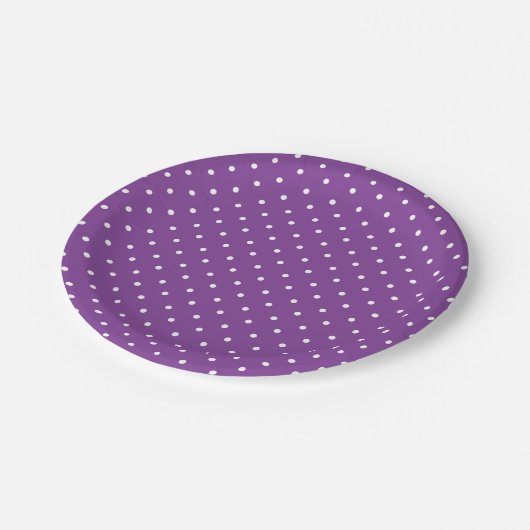Seamless purple background polka dot pattern  pappteller (Schrägansicht)