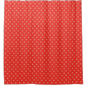 Seamless red background polka dot pattern duschvorhang (Vorderseite)