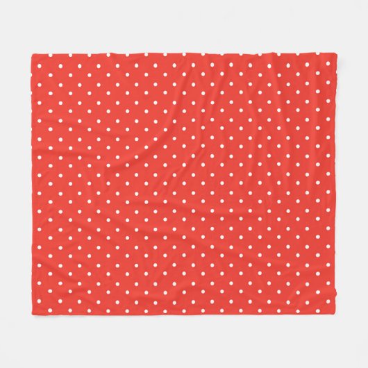 Seamless red background polka dot pattern fleecedecke (Vorderseite (Horizontal))