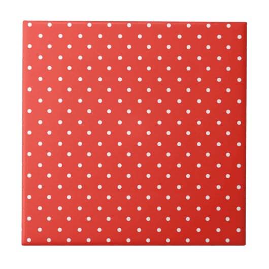 Seamless red background polka dot pattern fliese (Vorderseite)