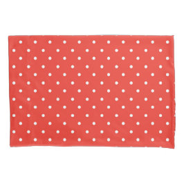Seamless red background polka dot pattern kissenbezug