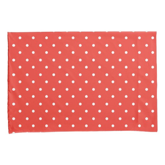 Seamless red background polka dot pattern kissenbezug (Vorderseite-Rechts)