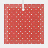 Seamless red background polka dot pattern ornament aus glas (Vorderseite)