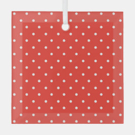 Seamless red background polka dot pattern ornament aus glas