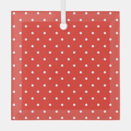 Seamless red background polka dot pattern ornament aus glas (Vorderseite)