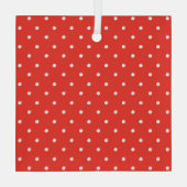 Seamless red background polka dot pattern ornament aus glas (Rückseite)