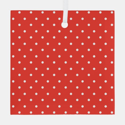 Seamless red background polka dot pattern ornament aus glas (Rückseite)