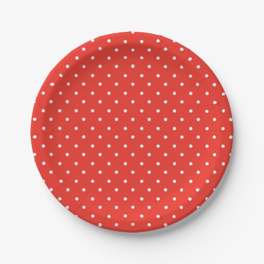 Seamless red background polka dot pattern pappteller (Vorderseite)