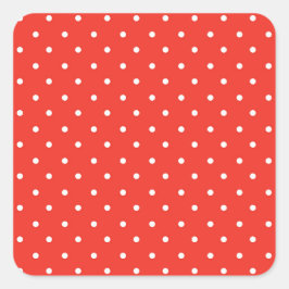 Seamless red background polka dot pattern quadratischer aufkleber