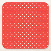 Seamless red background polka dot pattern rechteckiger pappuntersetzer (Vorderseite)