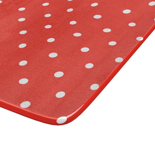 Seamless red background polka dot pattern schneidebrett (Ecke)