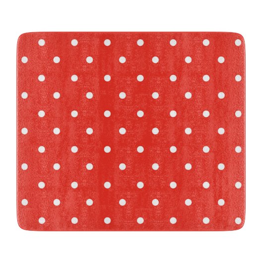 Seamless red background polka dot pattern schneidebrett (Vorderseite)