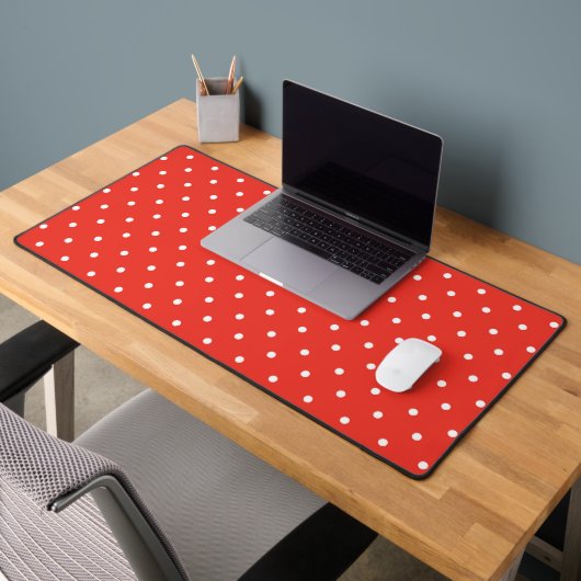 Seamless red background polka dot pattern schreibtischunterlage (Büro 2)