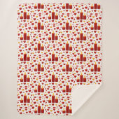 "Seamless Red & Gold Candlelight Hearts Pattern – Sherpadecke (Vorderseite)