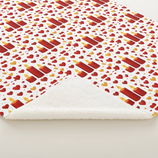 "Seamless Red & Gold Candlelight Hearts Pattern – Sherpadecke (3/4)