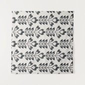 seamless retro pattern with abstract flowers and l wandteppich (Vorderseite (Horizontal))